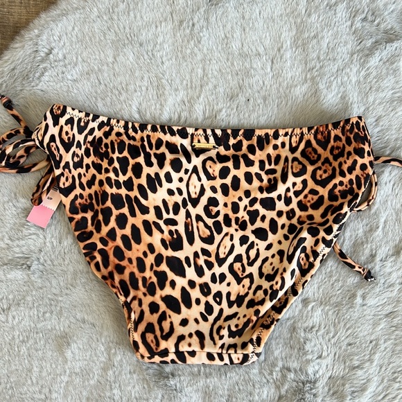 NWT Victoria’s Secret Leopard Print Side Tie Bikini Bottom S - Picture 7 of 8